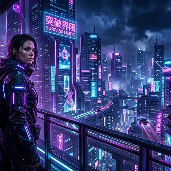 Neon motivational social media post